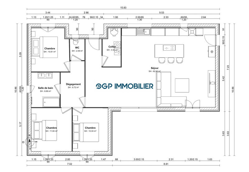 Maison - 120 m² - 4 pièces