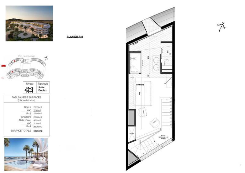 Appartement - 56 m² - 2 pièces