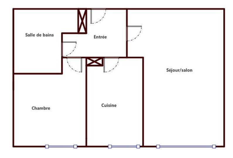 Appartement - 45 m² - 2 pièces