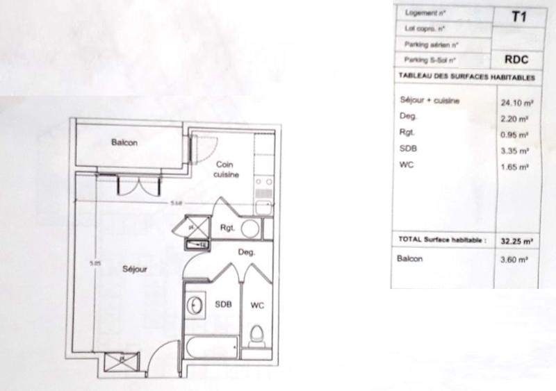 Appartement - 32 m² - 1 pièce