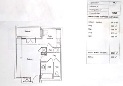 Appartement - 32 m² - 1 pièce