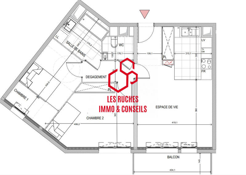 Appartement - 66 m² - 3 pièces