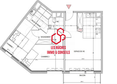 Appartement - 66 m² - 3 pièces