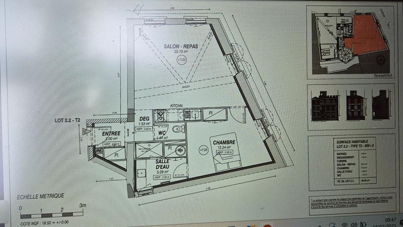 Appartement - 46 m² - 2 pièces