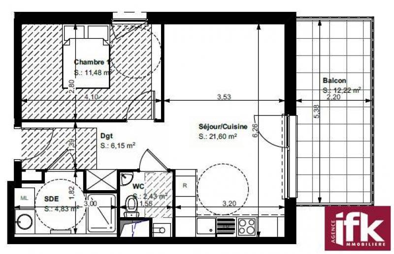 Appartement - 46 m² - 2 pièces