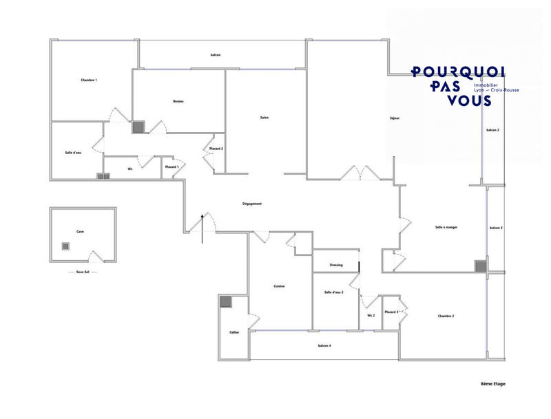 Appartement - 162 m² - 6 pièces