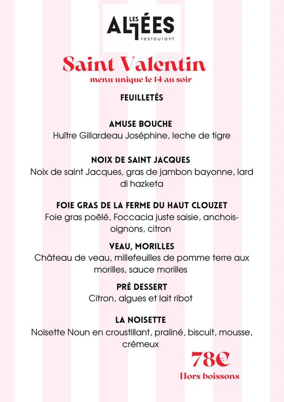 Menu Saint-Valentin