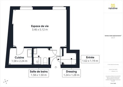 Appartement - 28 m² - 1 pièce