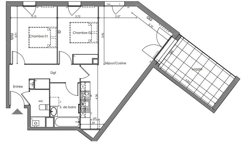 Appartement - 69 m² - 3 pièces