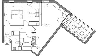 Appartement - 69 m² - 3 pièces