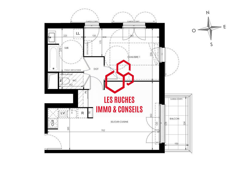 Appartement - 50 m² - 2 pièces