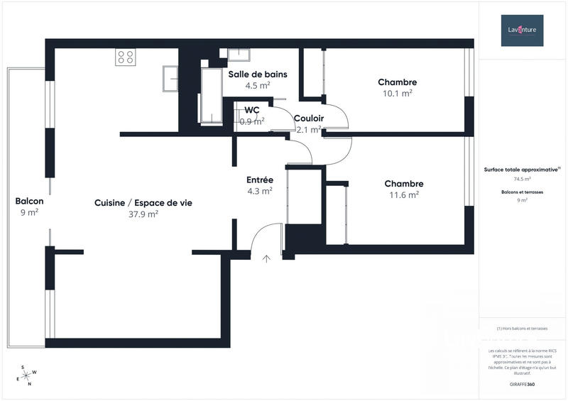 Appartement - 75 m² - 4 pièces
