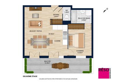 Appartement - 45 m² - 2 pièces