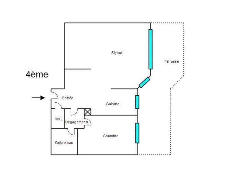 Appartement - 54 m² - 2 pièces