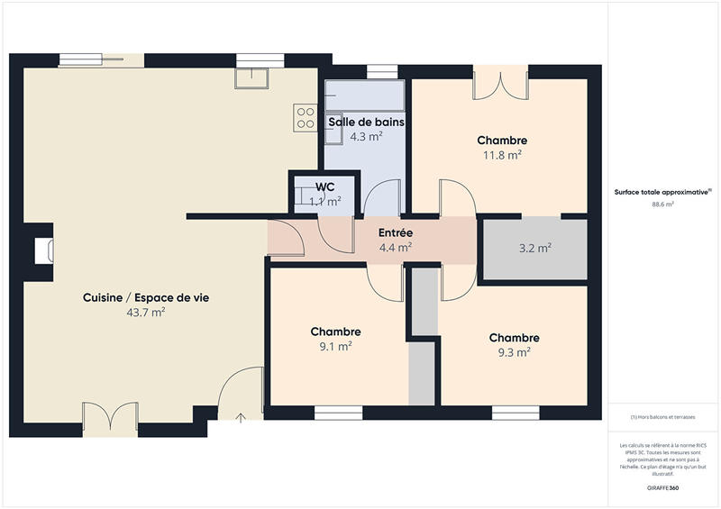 Maison - 90 m² - 4 pièces