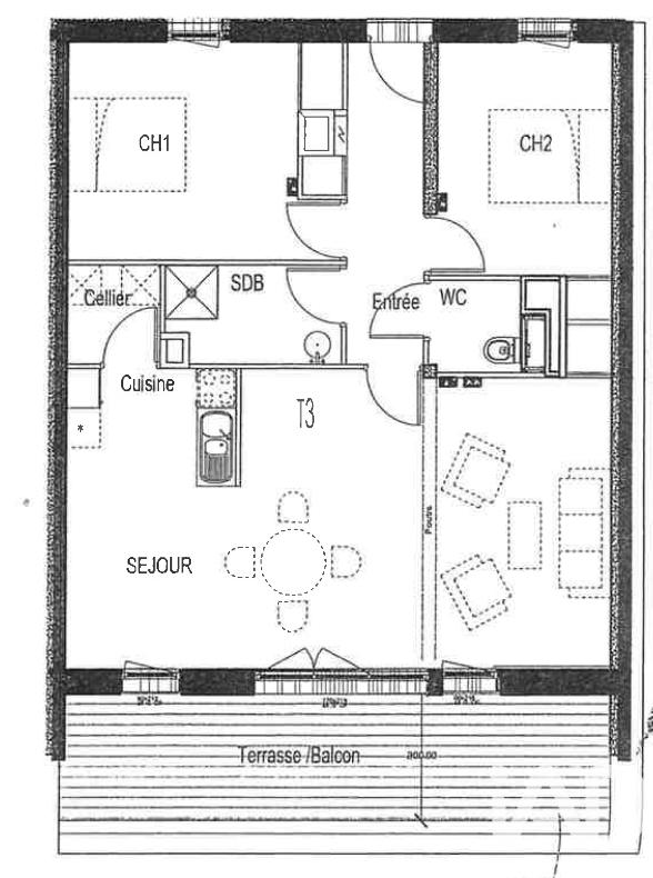 Appartement - 77 m² - 3 pièces