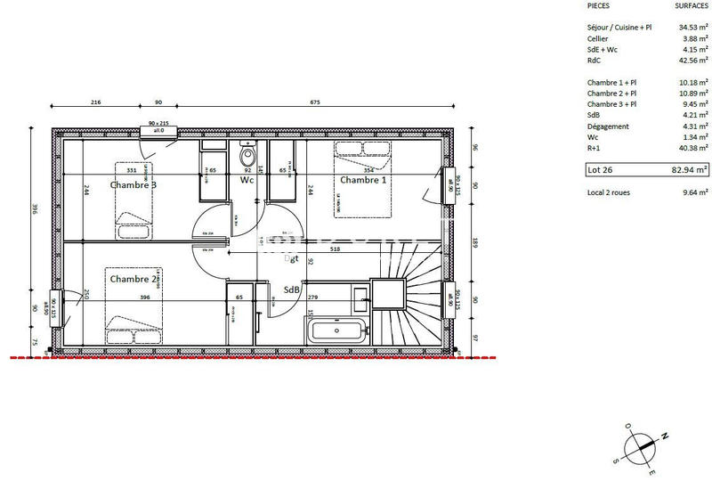 Maison - 83 m² - 5 pièces