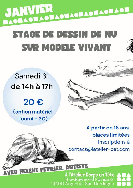 Stage de dessin de nu sur modèle vivant