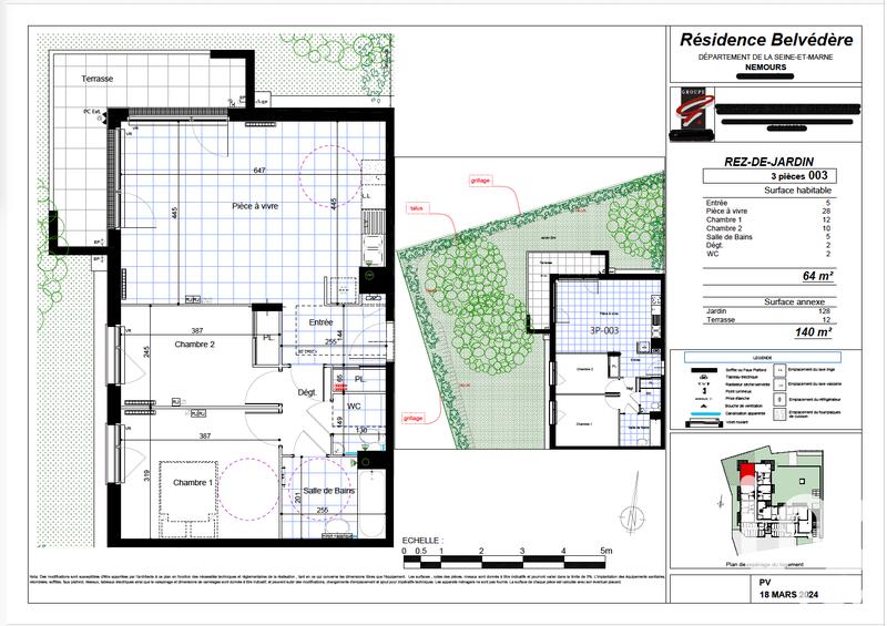 Appartement - 64 m² - 3 pièces