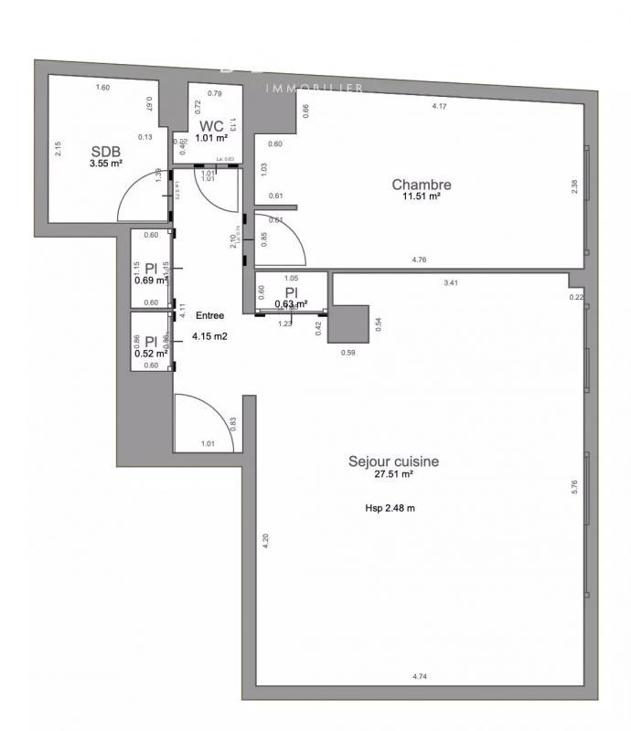 Appartement - 50 m² - 3 pièces