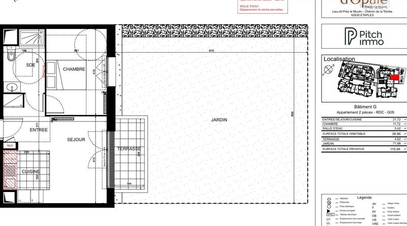 Appartement - 38 m² - 2 pièces