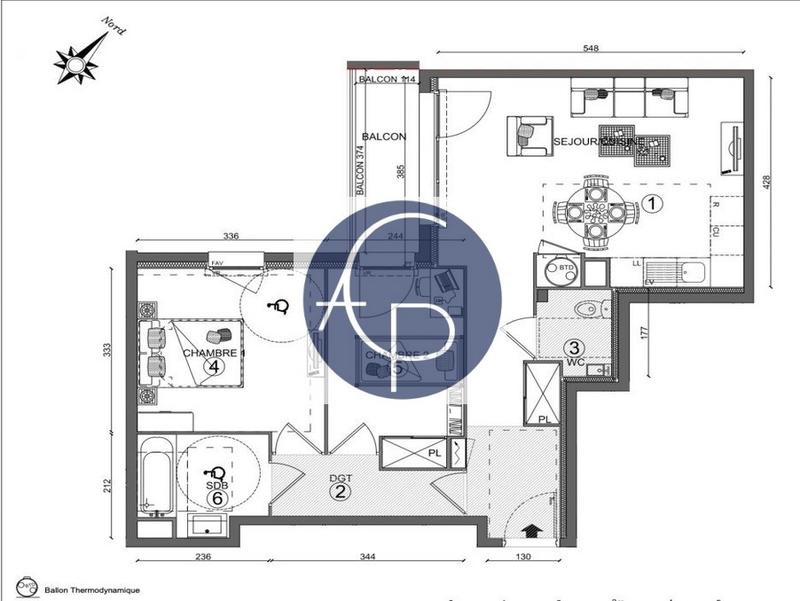 Appartement - 62 m² - 3 pièces