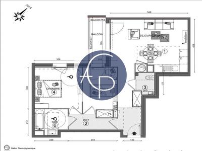 Appartement - 62 m² - 3 pièces