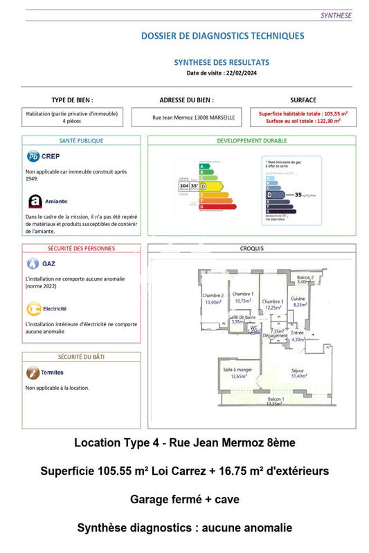 Appartement - 106 m² - 4 pièces