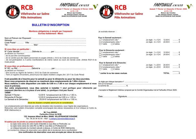 Farfouille d'hiver du rcb