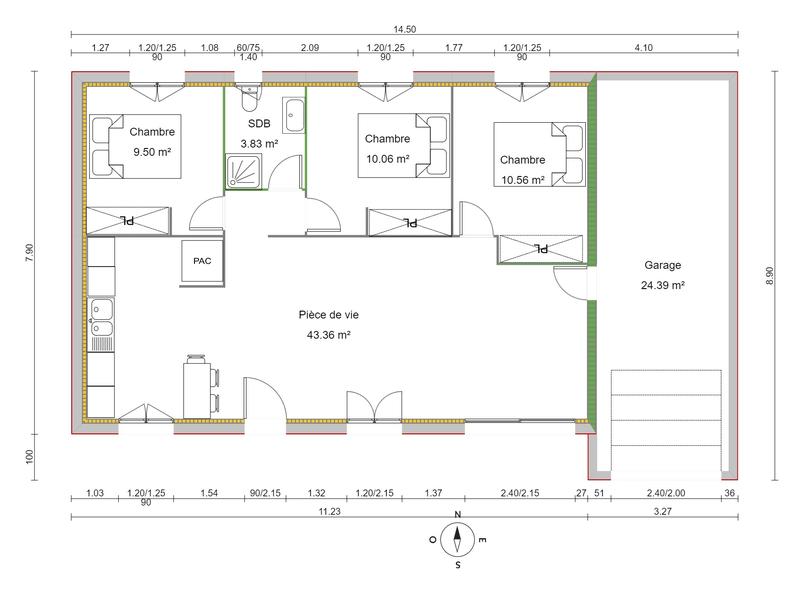 Maison - 77 m² - 4 pièces