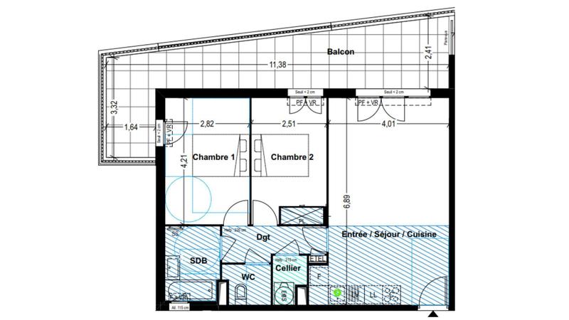 Appartement - 63 m² - 3 pièces