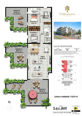 Appartement - 110 m² - 4 pièces