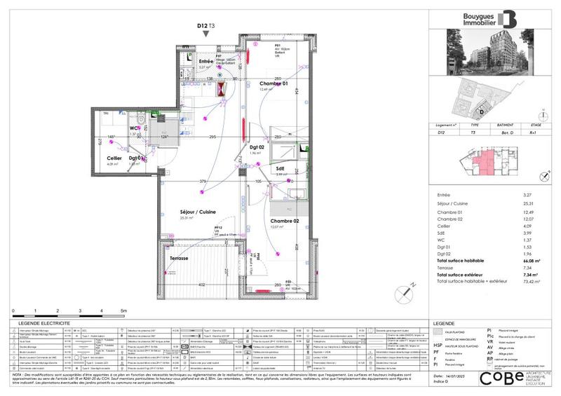 Appartement - 66 m² - 3 pièces