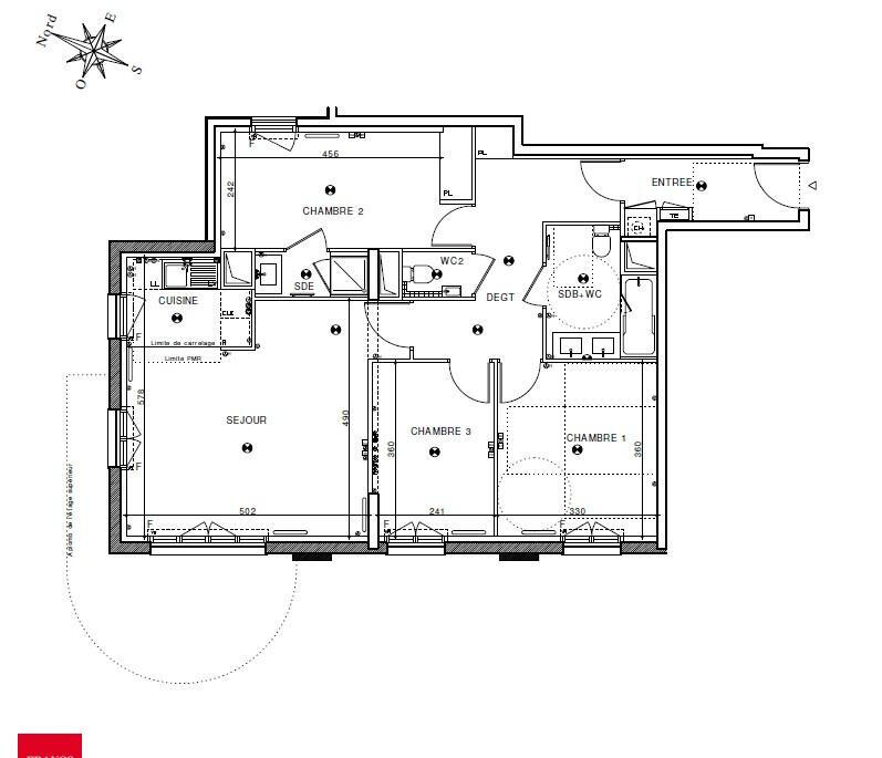 Appartement - 86 m² - 4 pièces