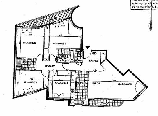 Appartement - 105 m² - 5 pièces