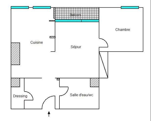Appartement - 44 m² - 2 pièces