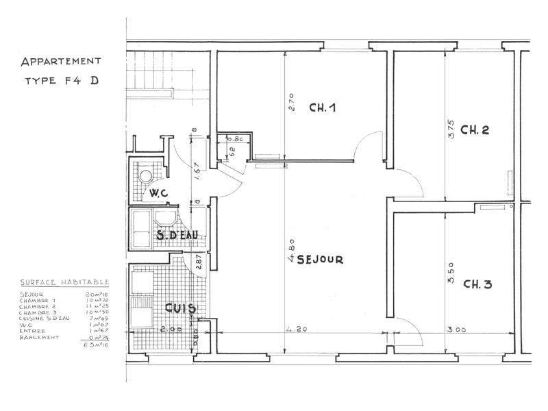 Appartement - 63 m² - 4 pièces