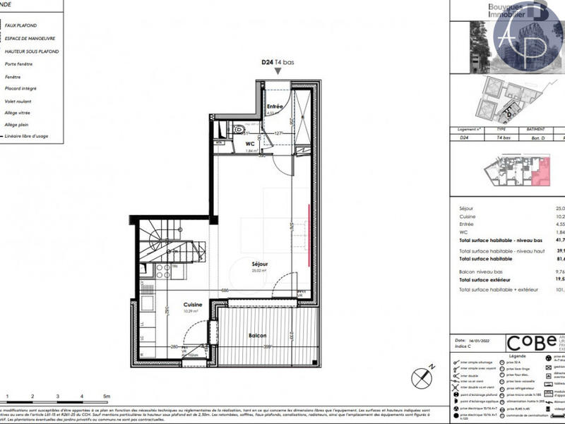 Appartement - 82 m² - 4 pièces