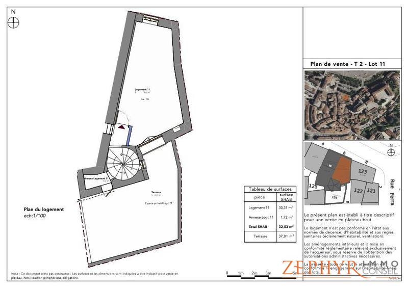 Appartement - 32 m² - 2 pièces