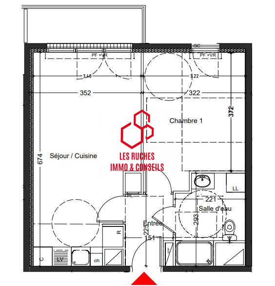 Appartement - 43 m² - 2 pièces