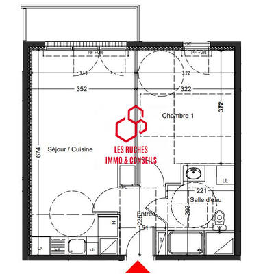 Appartement - 43 m² - 2 pièces