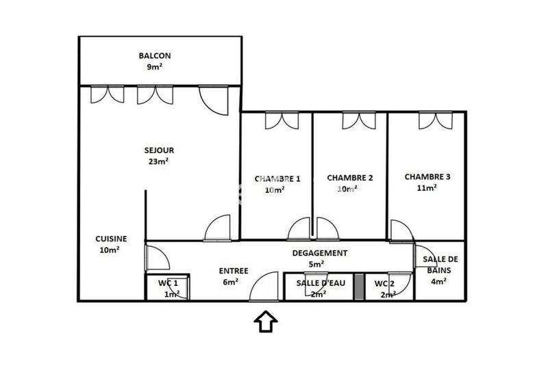 Appartement - 85 m² - 4 pièces