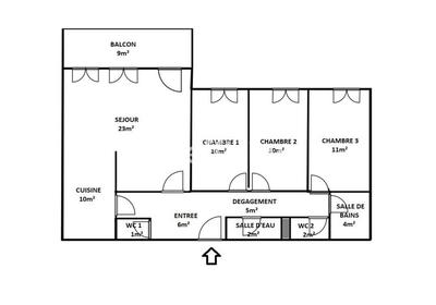 Appartement - 85 m² - 4 pièces