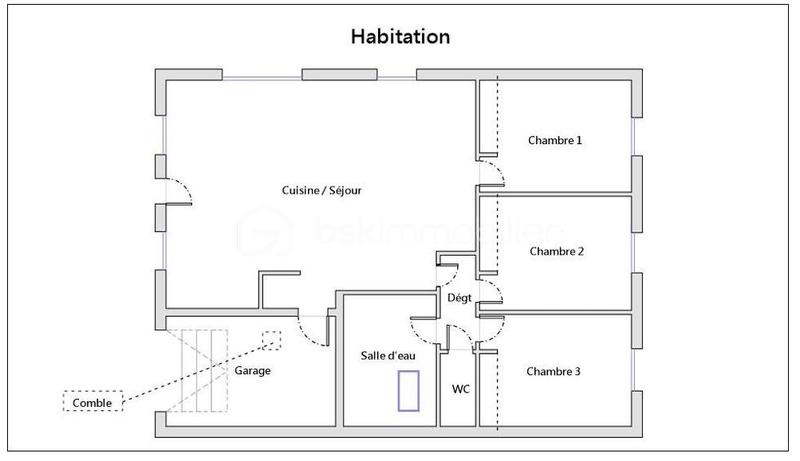 Maison traditionnelle - 80 m² - 4 pièces