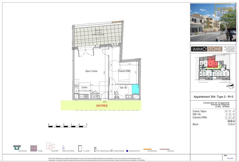 Appartement - 50 m² - 2 pièces