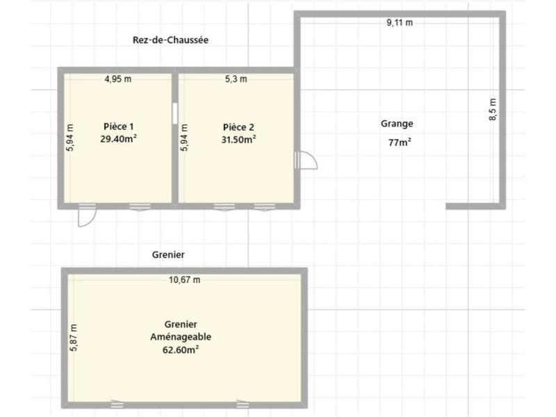 Maison - 60 m² - 2 pièces