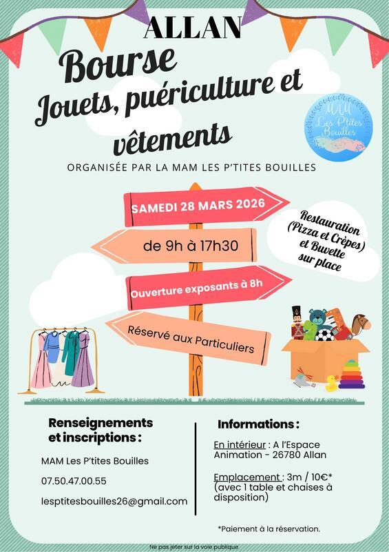 Bourse aux jouets, puériculture et vêtements