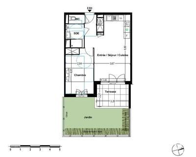 Appartement - 46 m² - 2 pièces