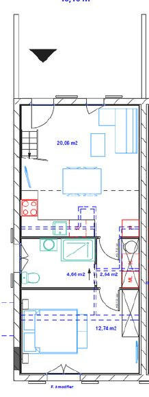 Maison - 40 m² - 2 pièces