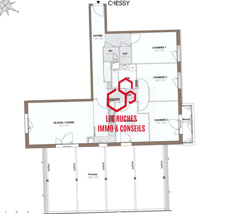 Appartement - 99 m² - 5 pièces